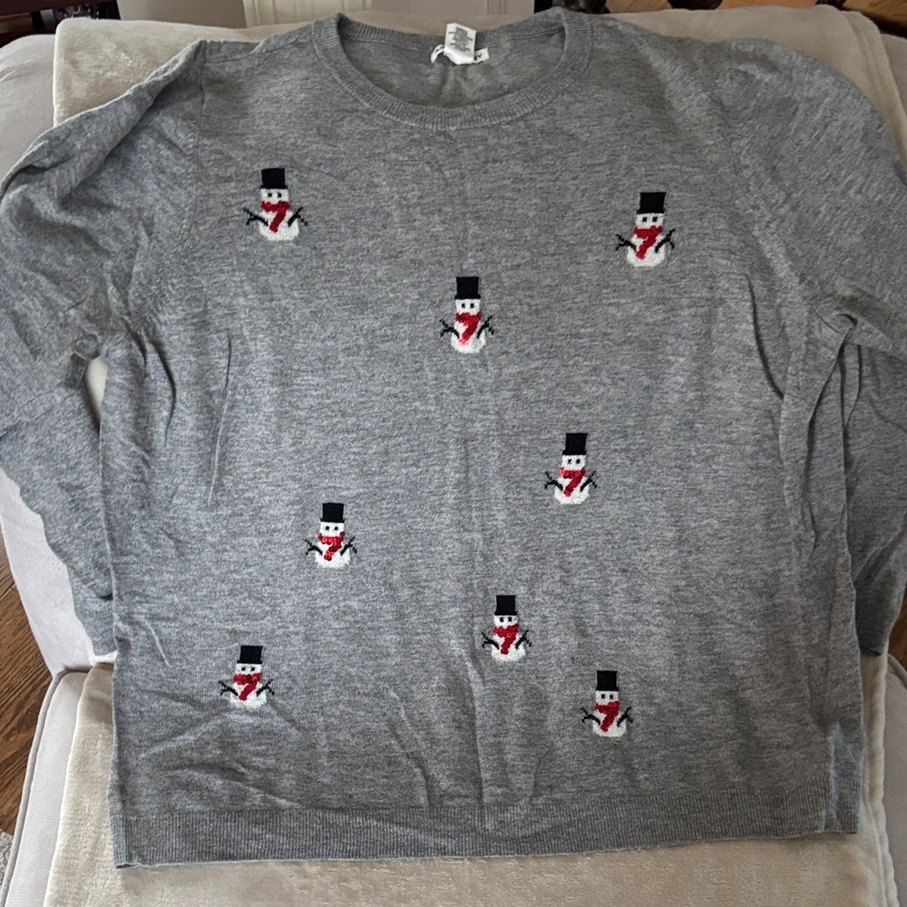 Artisan Ny Gray Snowman Sweater